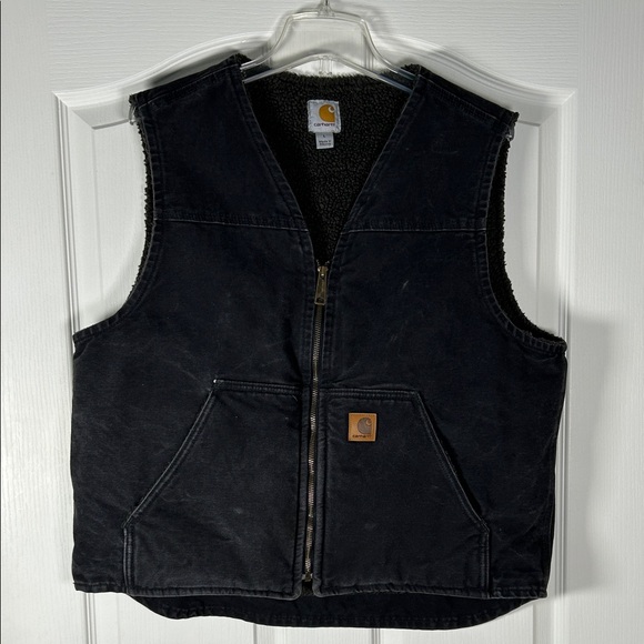 Carhartt Other - Carhartt Charcoal Black Sherpa Lined Vest 
V26-BLK Size L